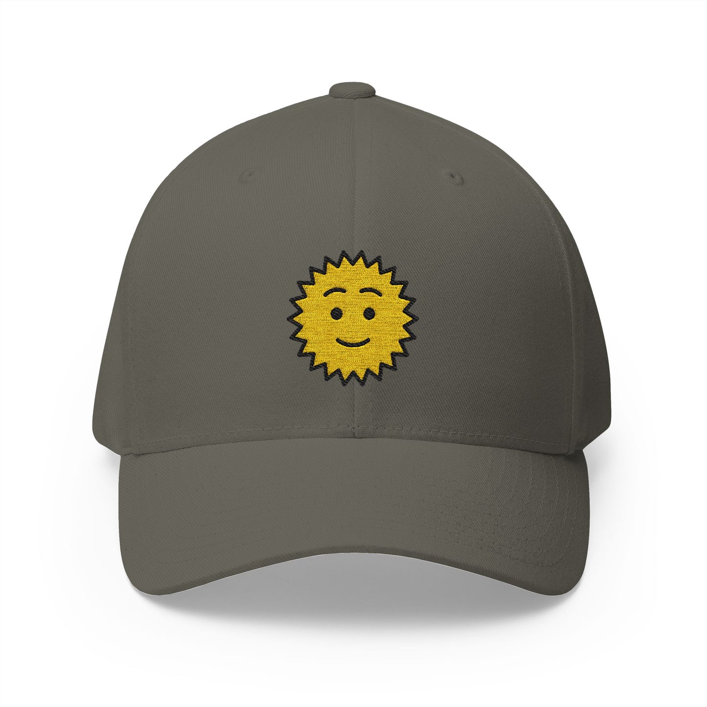 Sun With Face Emoji Olive Cap – Premium by Capmoji