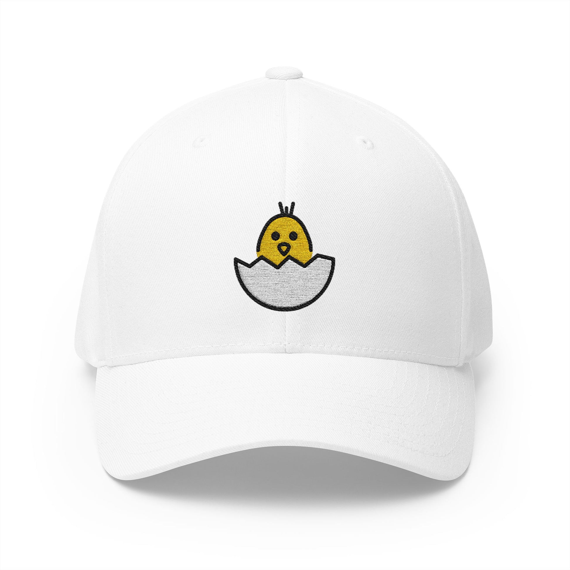Hatching Chick Emoji White Cap – Premium by Capmoji