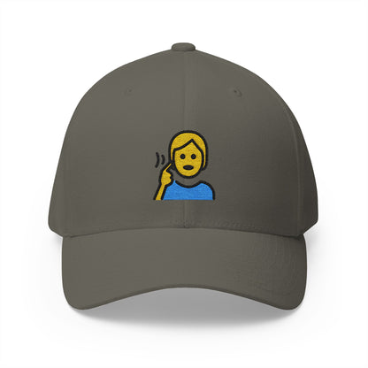 Deaf Person Emoji Olive Cap – Premium by Capmoji