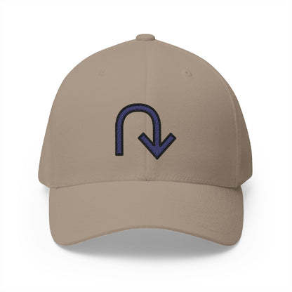 Anticlockwise Triangle-Headed Top U-Shaped Arrow Emoji Khaki Cap – Premium by Capmoji