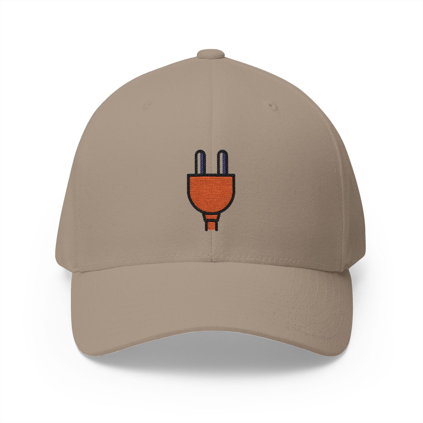 Electric Plug Red Emoji Khaki Cap – Premium by Capmoji