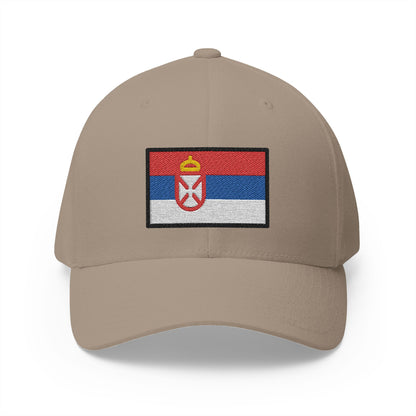 Flag: Serbia Emoji Khaki Cap – Premium by Capmoji