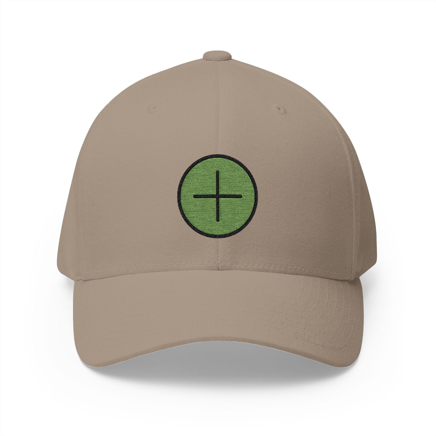 Add Button Emoji Khaki Cap – Premium by Capmoji