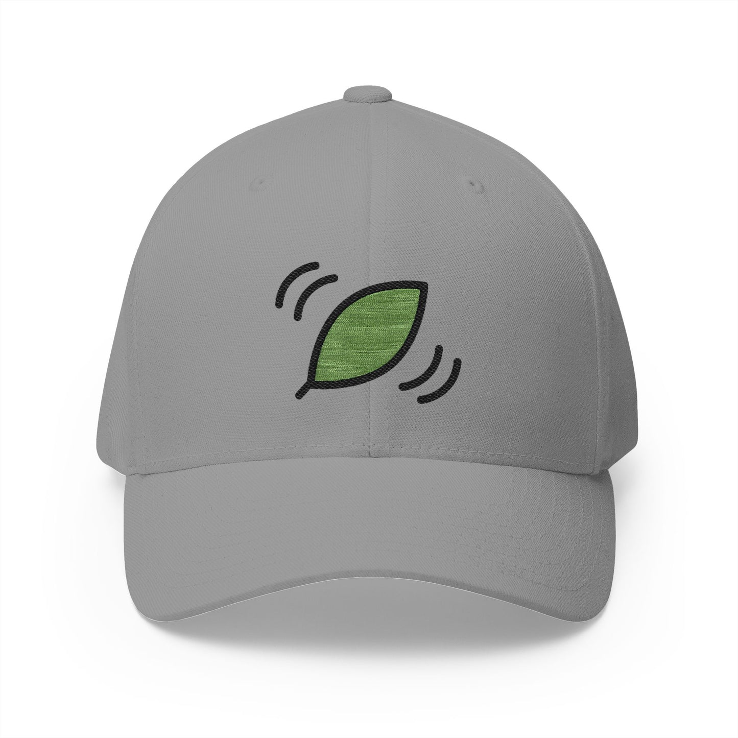 Leaf Fluttering In Wind Emoji Grey Cap – Premium by Capmoji