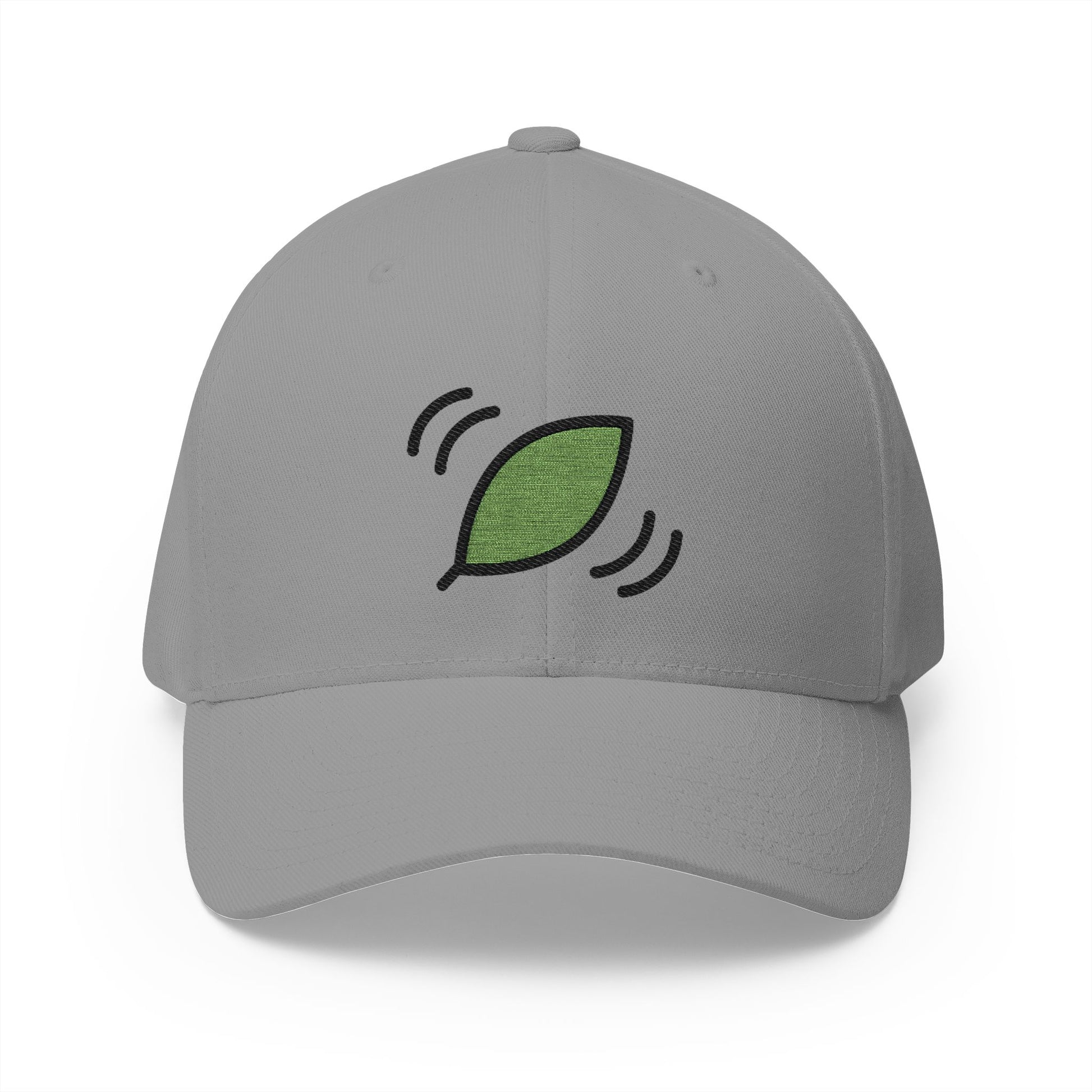Leaf Fluttering In Wind Emoji Grey Cap – Premium by Capmoji