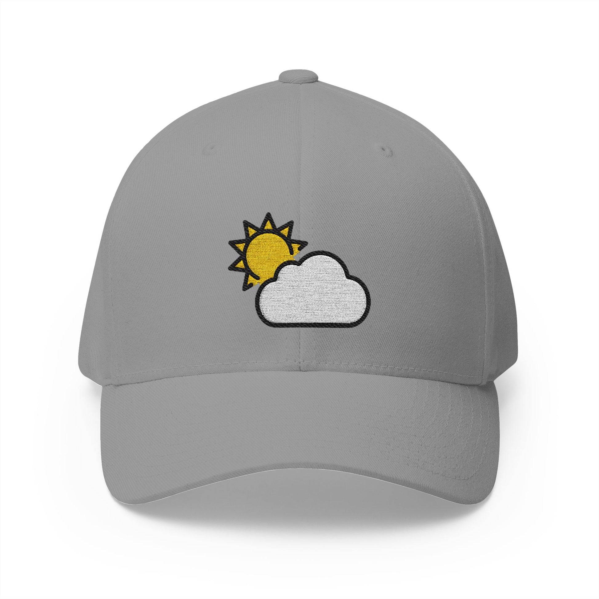 Sun Behind Cloud Emoji Grey Cap – Premium by Capmoji