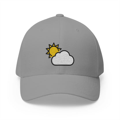 Sun Behind Cloud Emoji Grey Cap – Premium by Capmoji