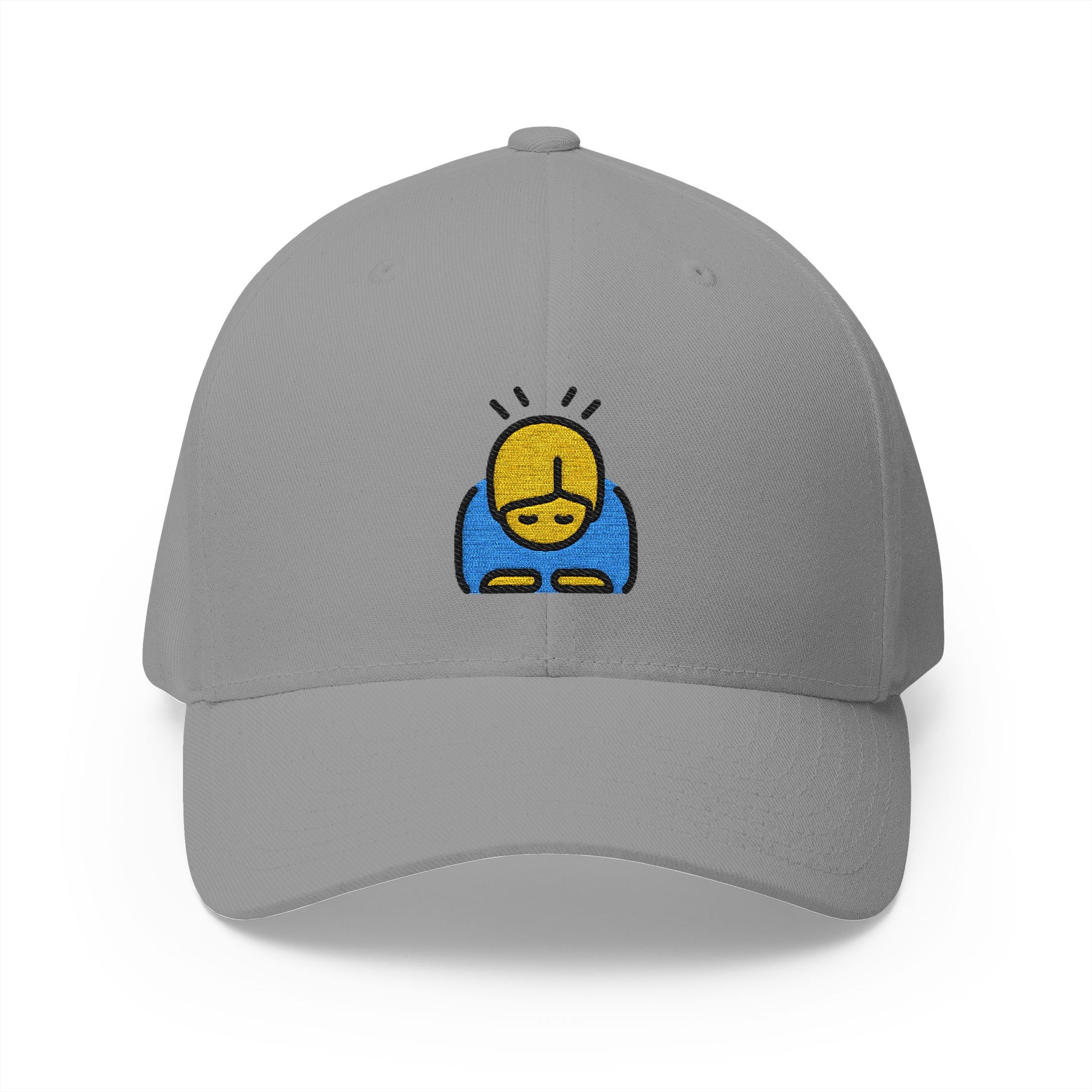 Person Bowing Emoji Grey Cap – Premium by Capmoji