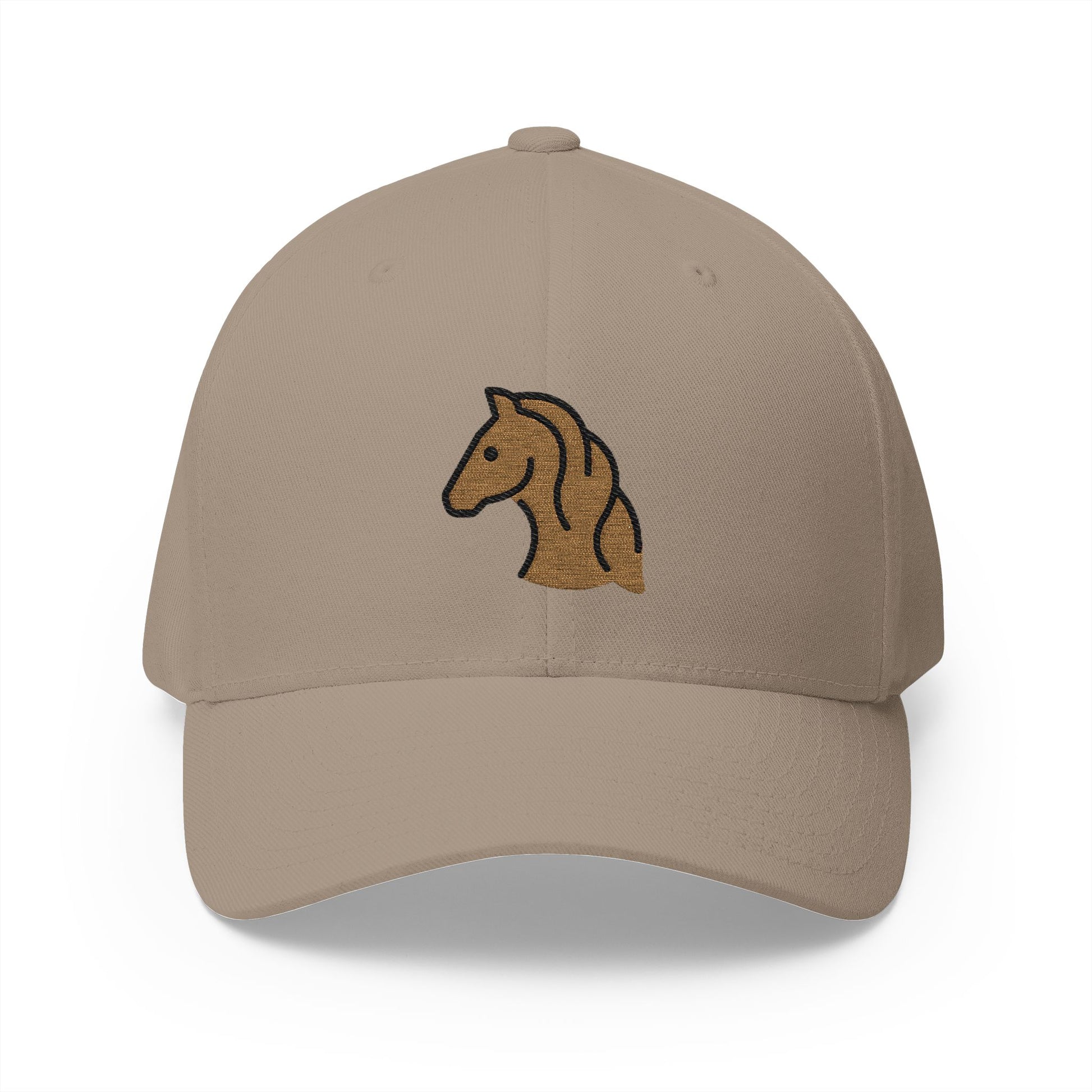 Horse Face Emoji Khaki Cap – Premium by Capmoji