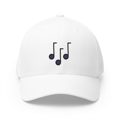Musical Notes Emoji White Cap – Premium by Capmoji