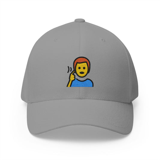 Deaf Man Emoji Grey Cap – Premium by Capmoji
