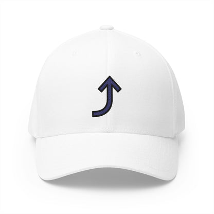 Right Arrow Curving Up Emoji White Cap – Premium by Capmoji