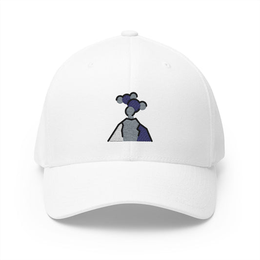 Volcano Eruption Emoji White Cap – Premium by Capmoji