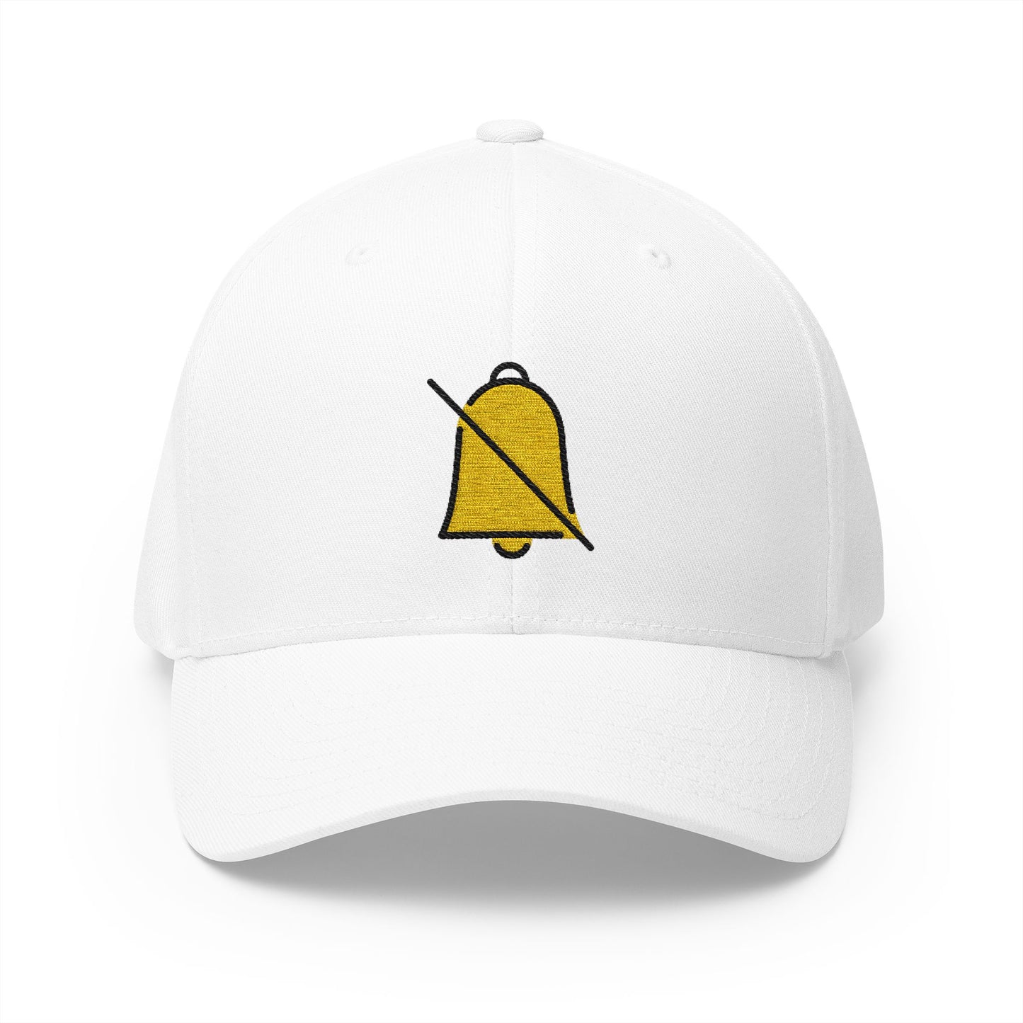 Bell With Slash Emoji White Cap – Premium by Capmoji