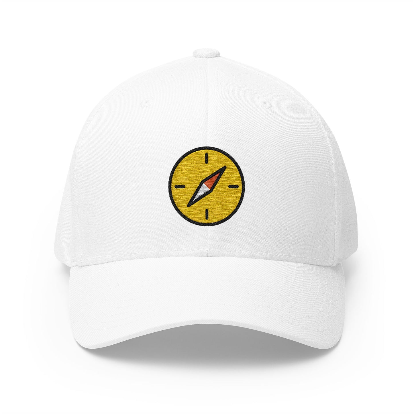 Compass Emoji White Cap – Premium by Capmoji