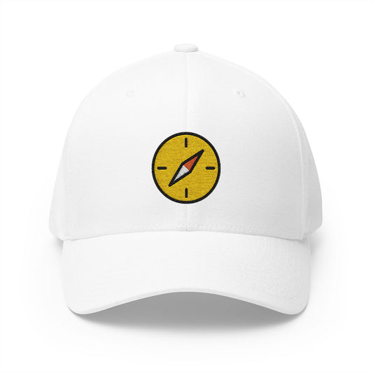 Compass Emoji White Cap – Premium by Capmoji