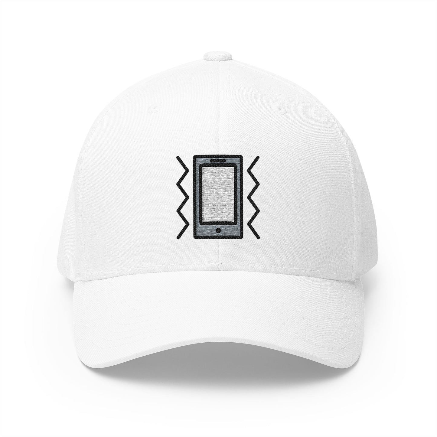 Vibration Mode Emoji White Cap – Premium by Capmoji