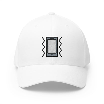 Vibration Mode Emoji White Cap – Premium by Capmoji