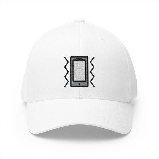 Vibration Mode Emoji White Cap – Premium by Capmoji