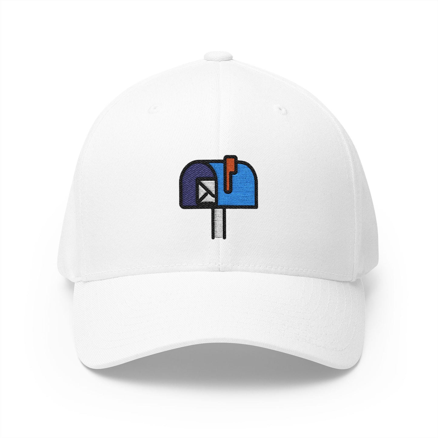 Open Mailbox With Raised Flag Emoji White Cap – Premium by Capmoji