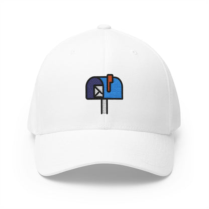 Open Mailbox With Raised Flag Emoji White Cap – Premium by Capmoji