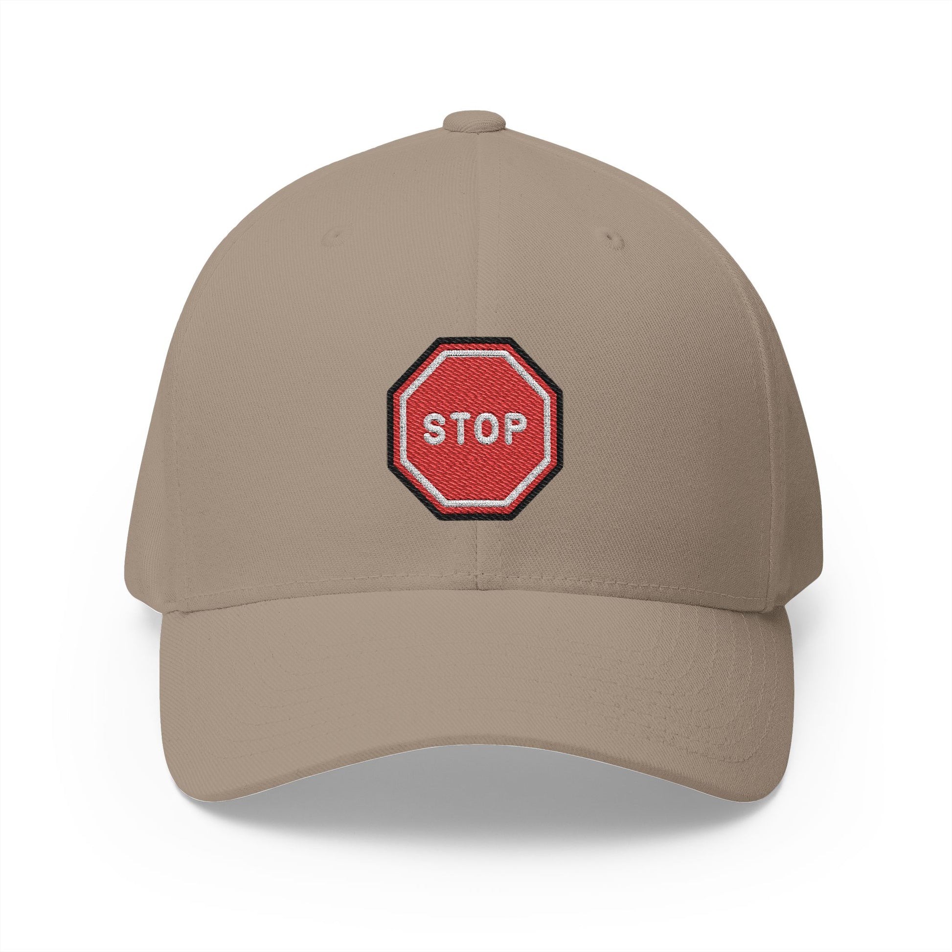 Stop Sign Emoji Khaki Cap – Premium by Capmoji