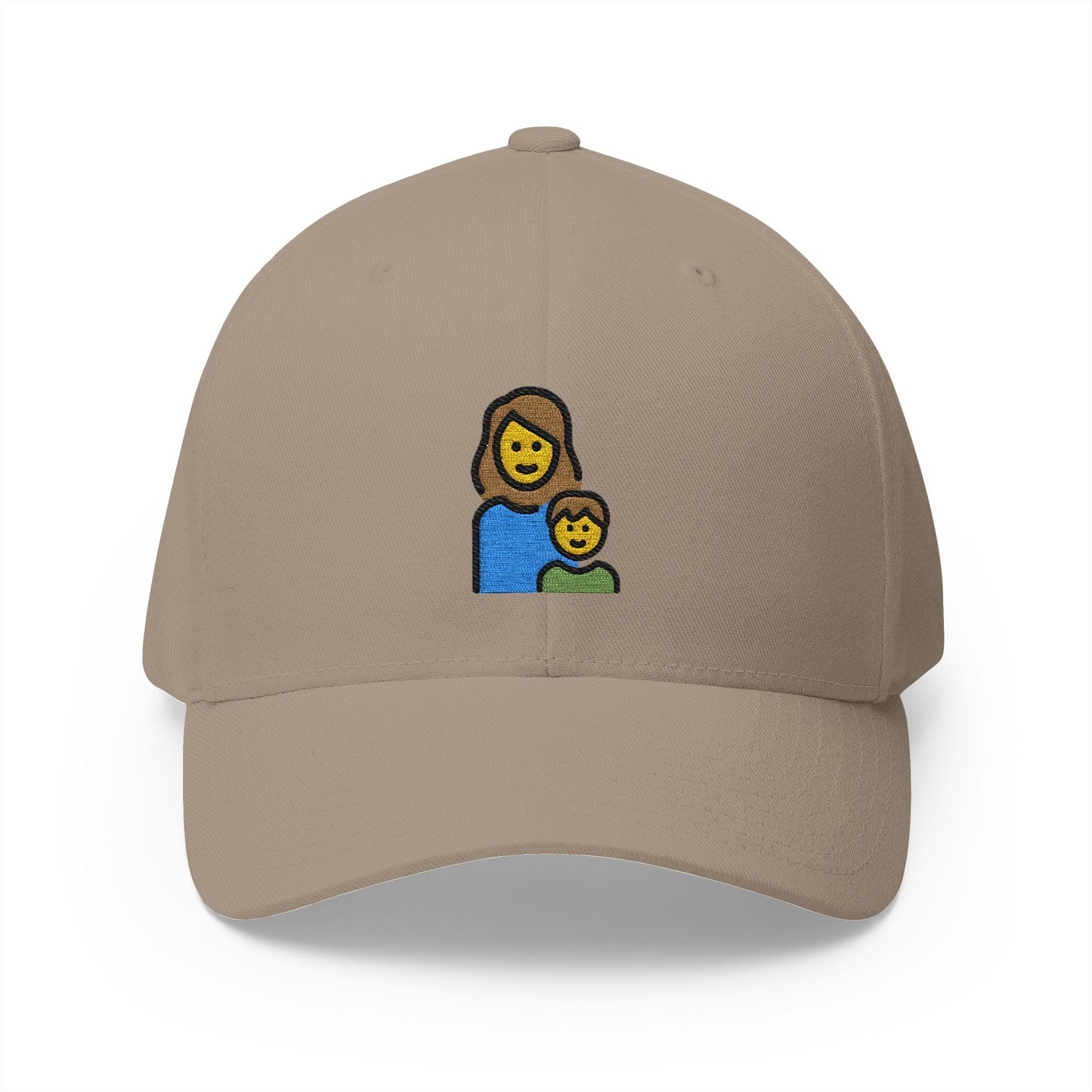 Family: Woman, Boy Emoji Khaki Cap – Premium by Capmoji
