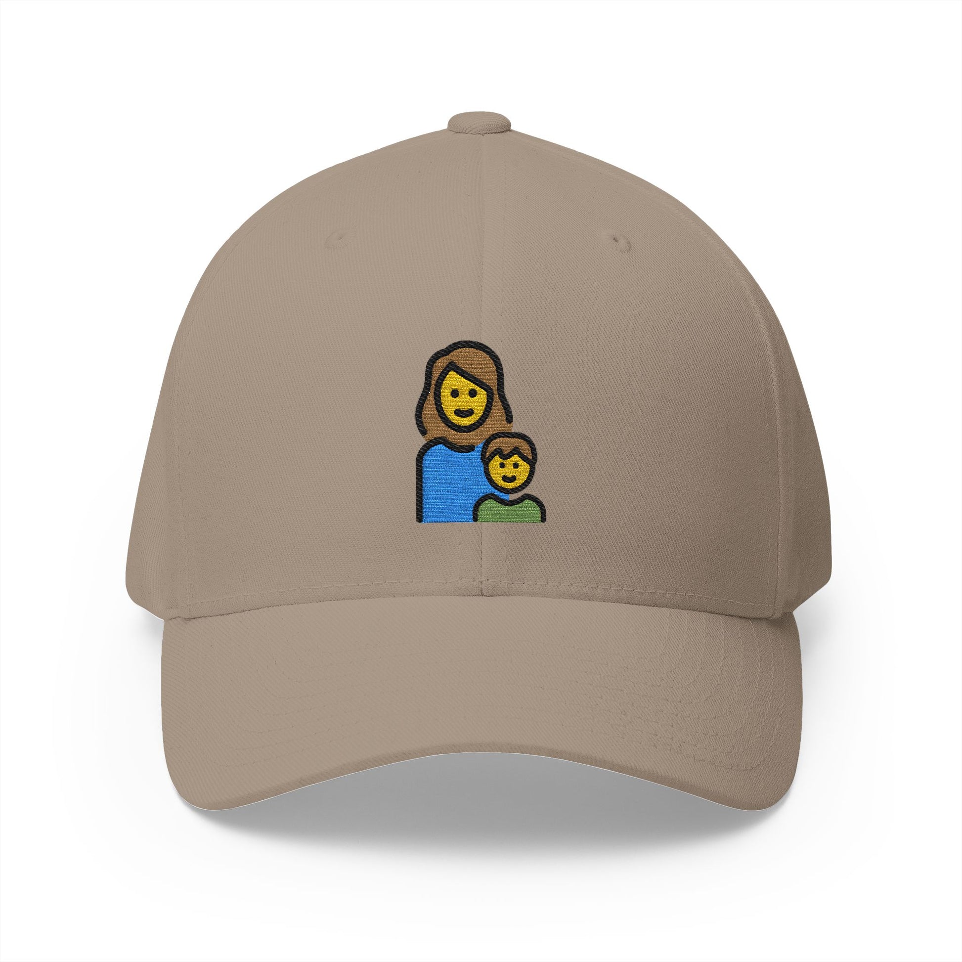 Family: Woman, Boy Emoji Khaki Cap – Premium by Capmoji