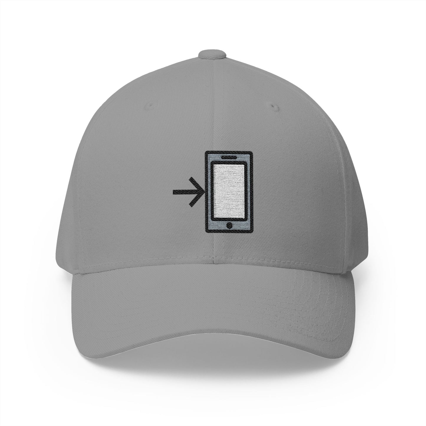 Mobile Phone With Arrow Emoji Grey Cap – Premium by Capmoji