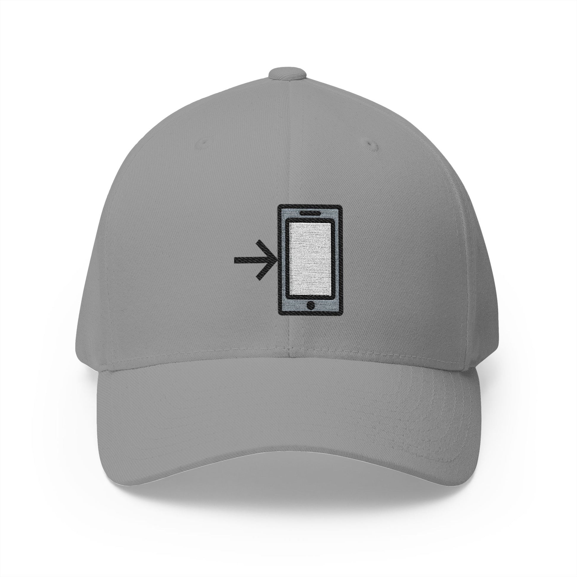 Mobile Phone With Arrow Emoji Grey Cap – Premium by Capmoji