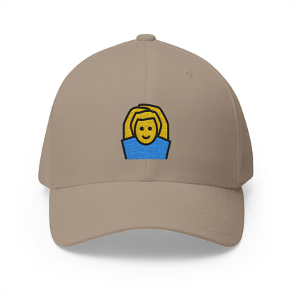 Man Gesturing Ok Emoji Khaki Cap – Premium by Capmoji