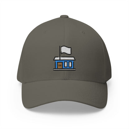 Flagged Building Emoji Olive Cap – Premium by Capmoji