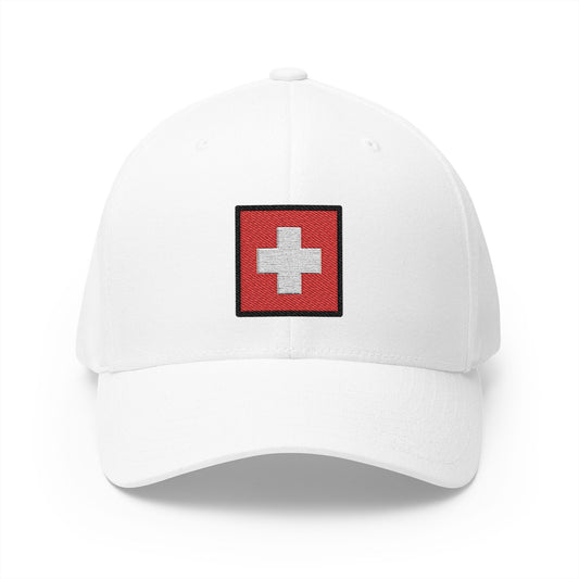 Flag: Switzerland Emoji White Cap – Premium by Capmoji