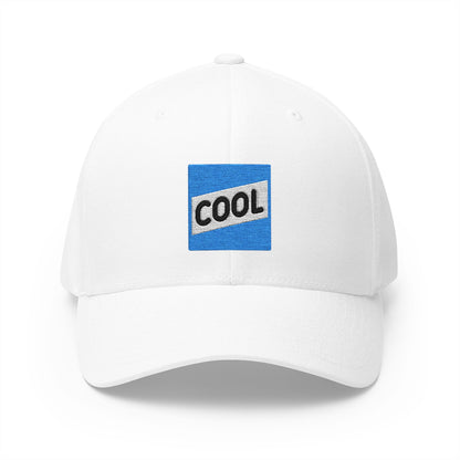 Cool Button Emoji White Cap – Premium by Capmoji