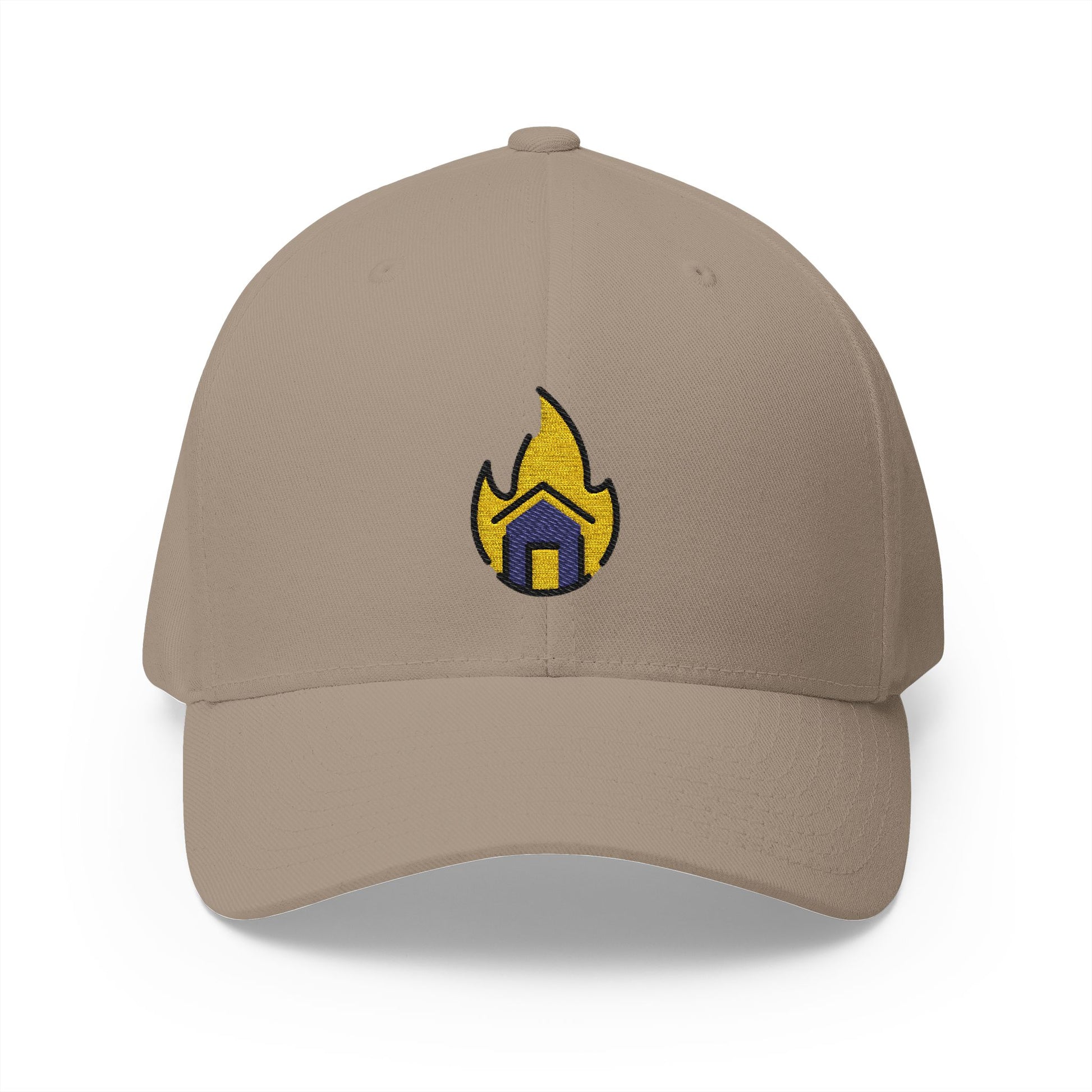 Structural Fire Emoji Khaki Cap – Premium by Capmoji
