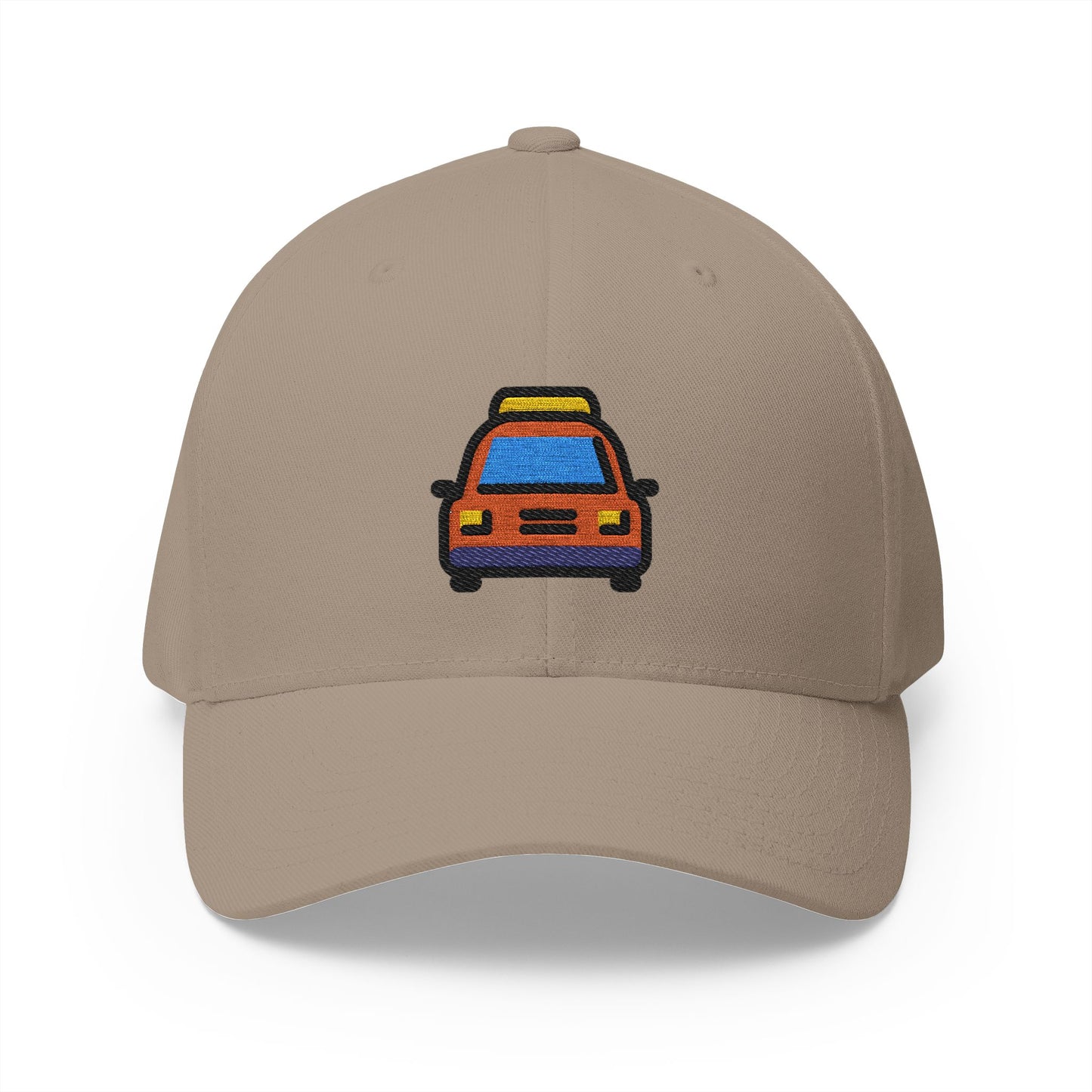 Oncoming Taxi Emoji Khaki Cap – Premium by Capmoji