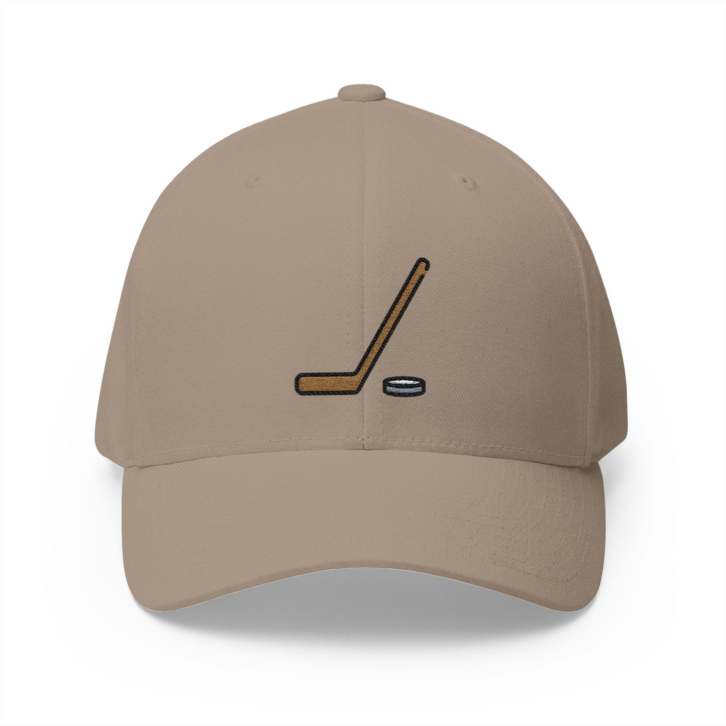 Ice Hockey Emoji Khaki Cap – Premium by Capmoji