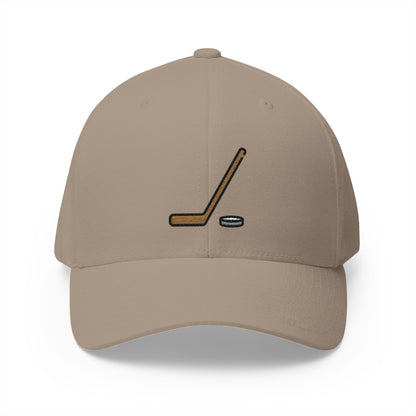 Ice Hockey Emoji Khaki Cap – Premium by Capmoji
