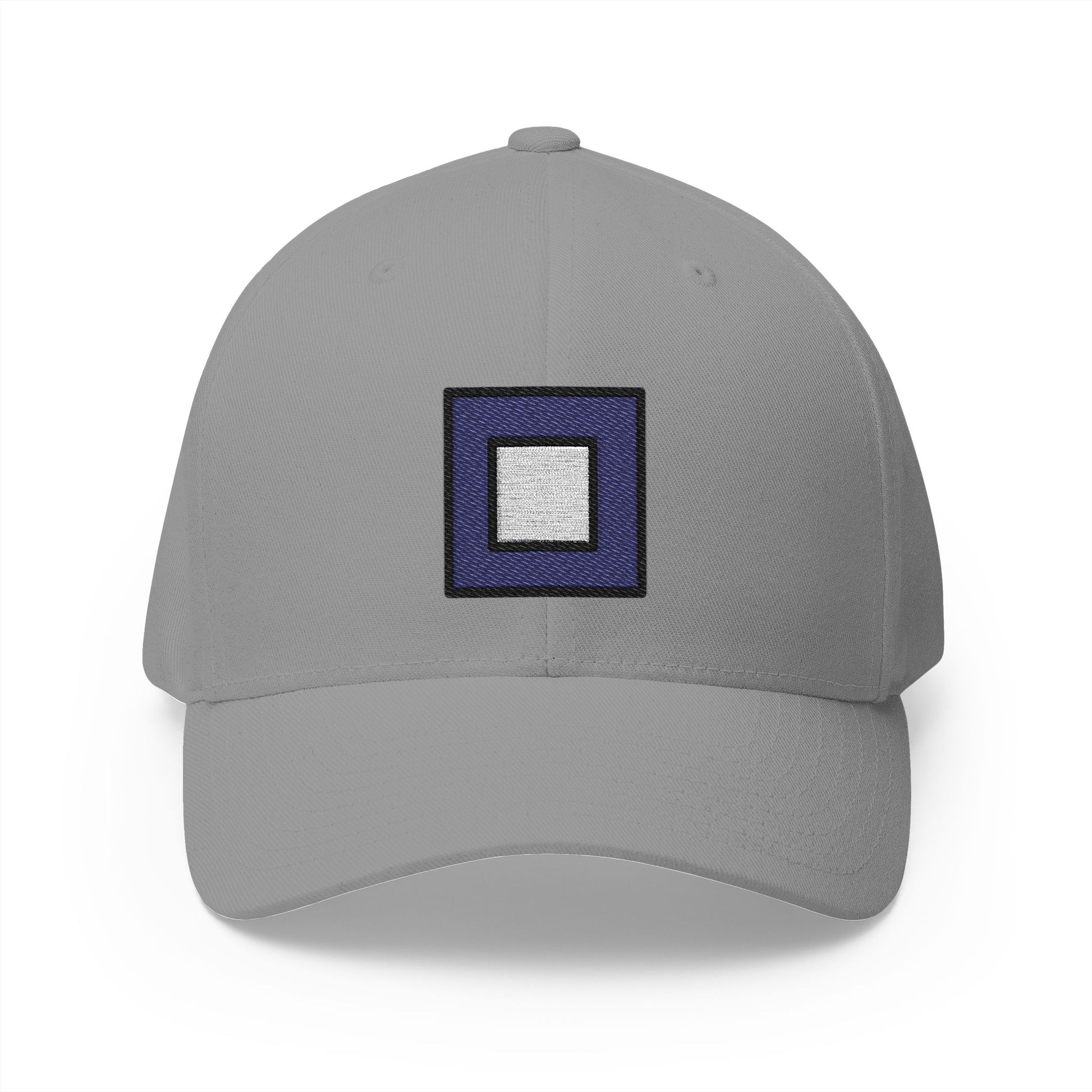 Black Square Button Emoji Grey Cap – Premium by Capmoji