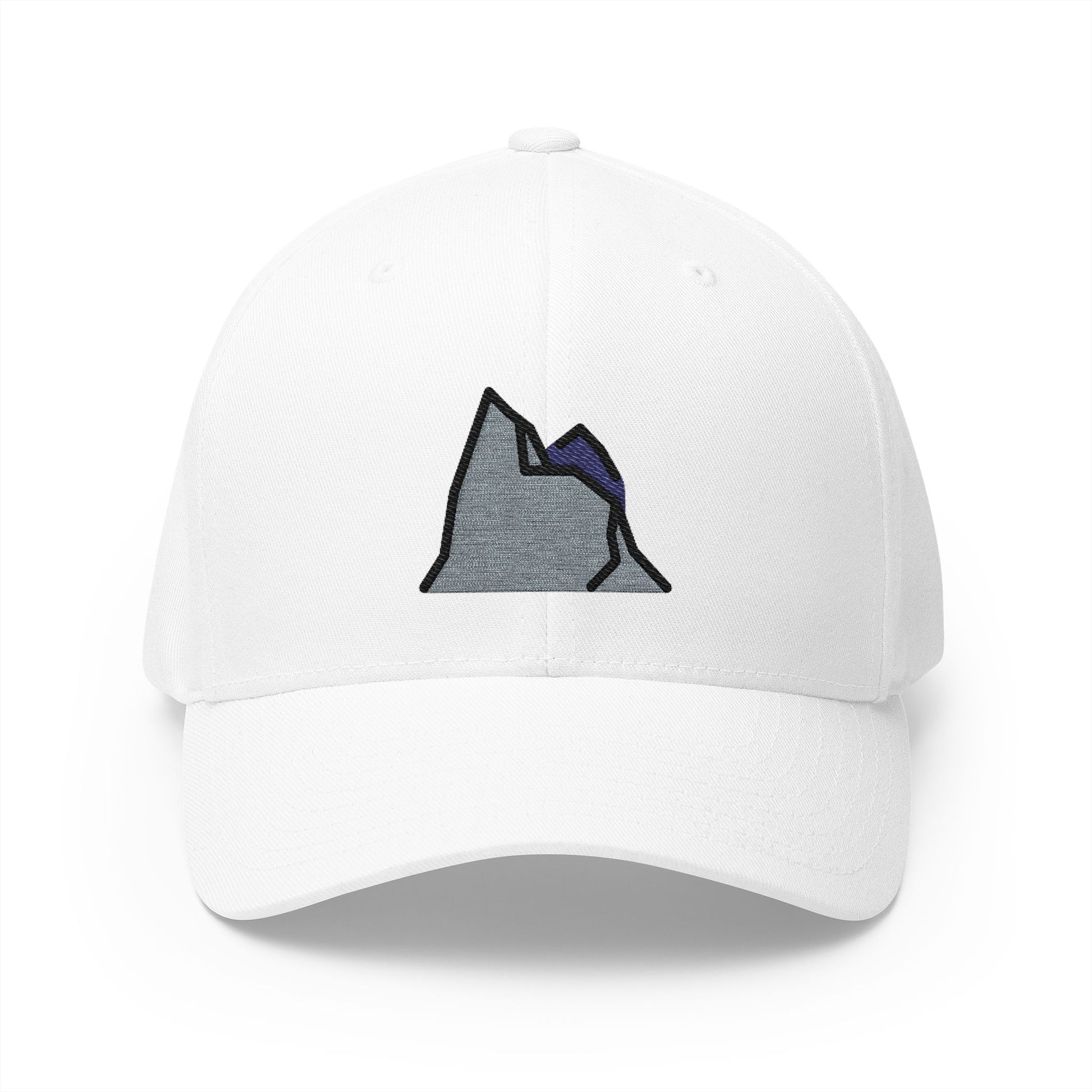 Mountain Emoji White Cap – Premium by Capmoji