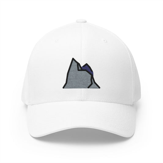Mountain Emoji White Cap – Premium by Capmoji