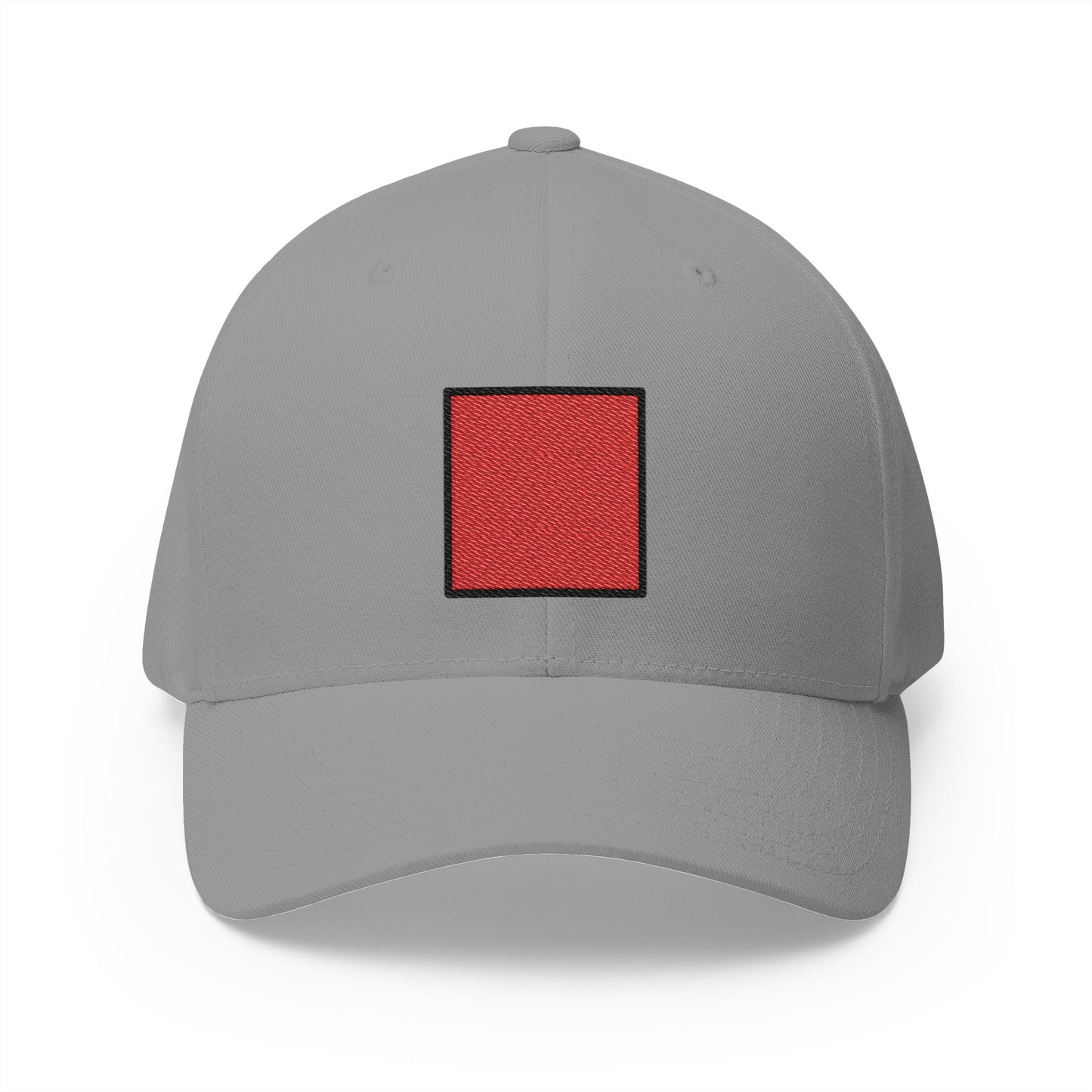 Red Square Emoji Grey Cap – Premium by Capmoji