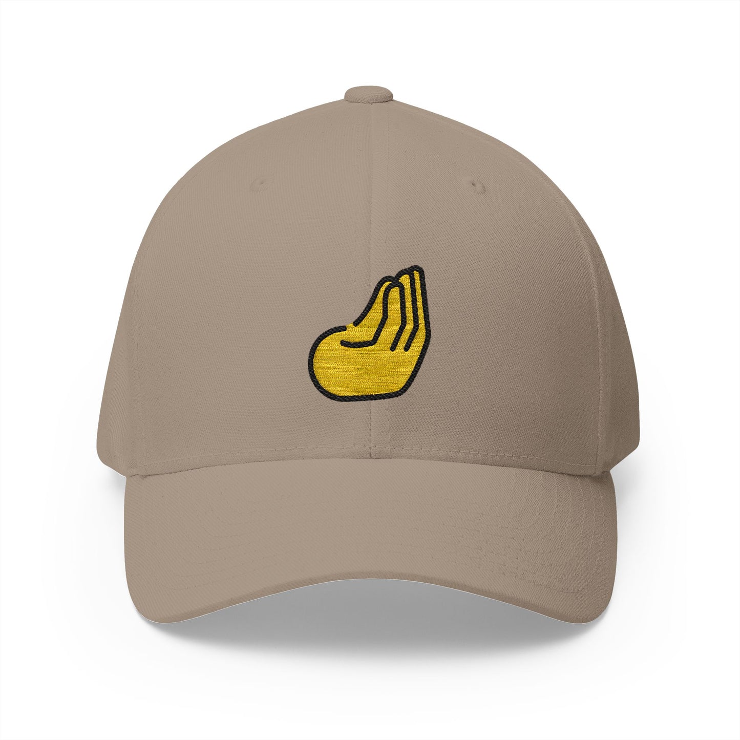 Pinched Fingers Emoji Khaki Cap – Premium by Capmoji