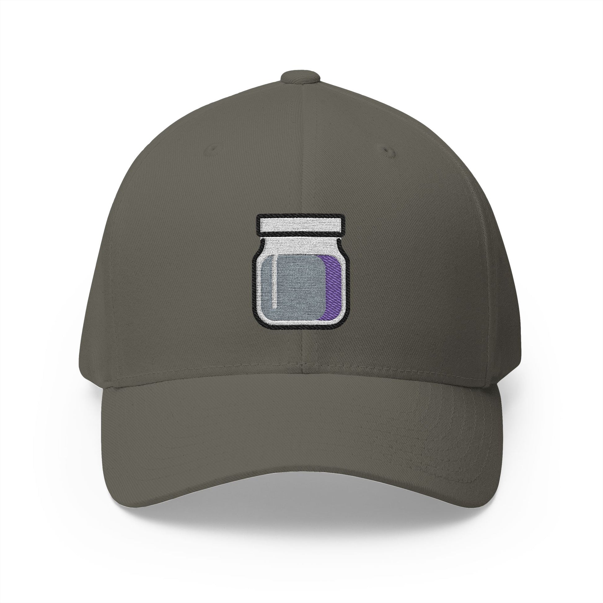Jar With Purple Content Emoji Olive Cap – Premium by Capmoji