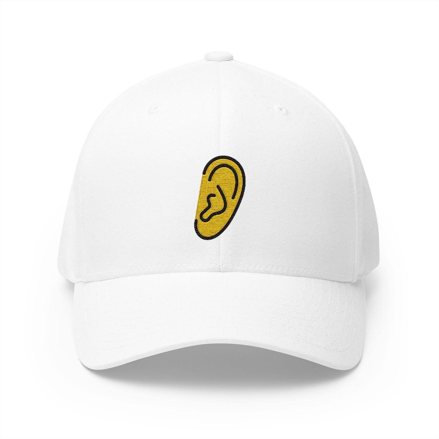 Ear Emoji White Cap – Premium by Capmoji