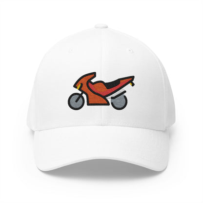 Motorcycle Emoji White Cap – Premium by Capmoji