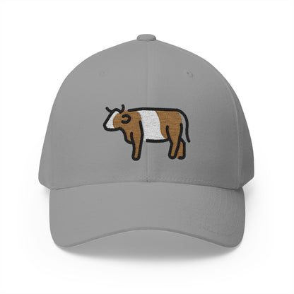 Cow Emoji Grey Cap – Premium by Capmoji