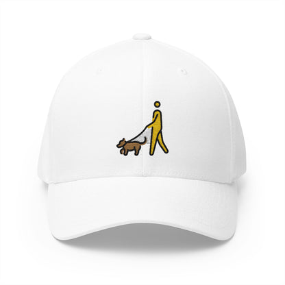 Person With Dog Emoji White Cap – Premium by Capmoji