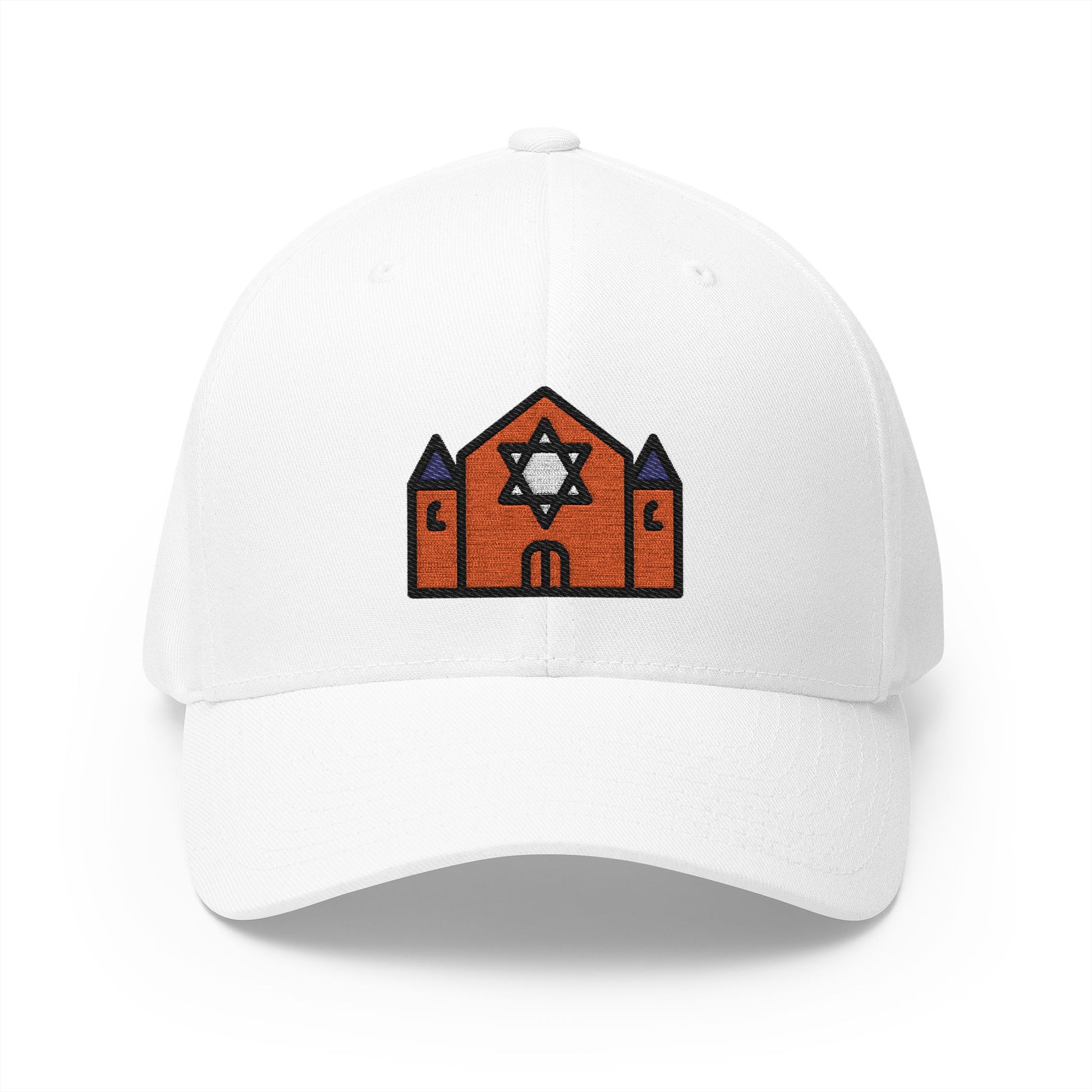 Synagogue Emoji White Cap – Premium by Capmoji