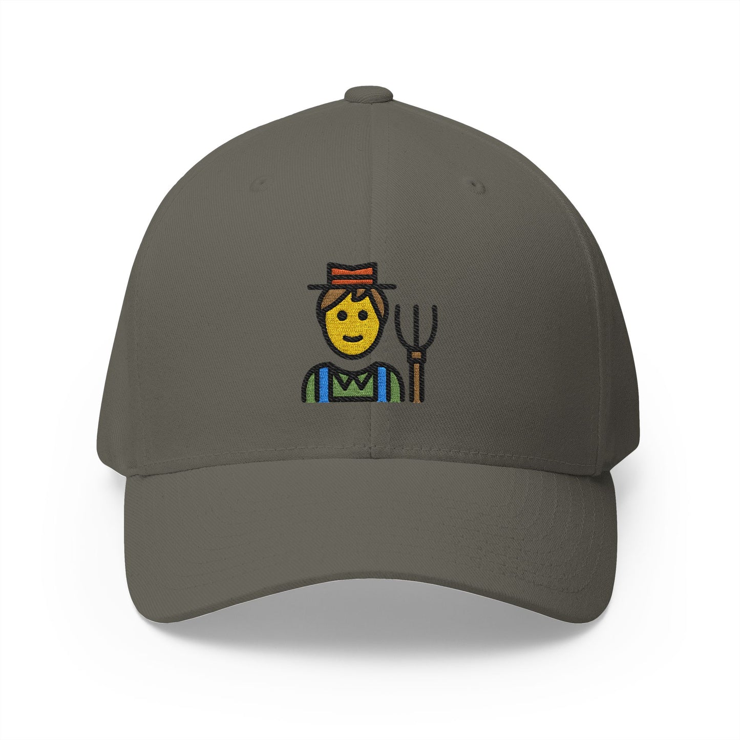 Man Farmer Emoji Olive Cap – Premium by Capmoji